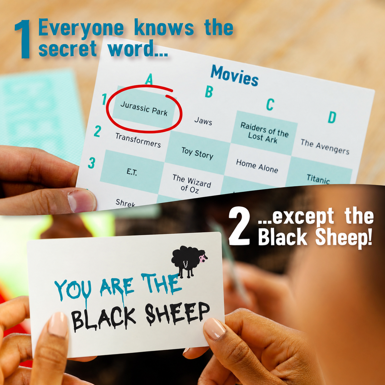 Black Sheep – Secret Word Party Game for Kids & Adults | Social Deduction, Bluffing & Hidden Identity Family Board Game for Game Night | Who is The Imposter?