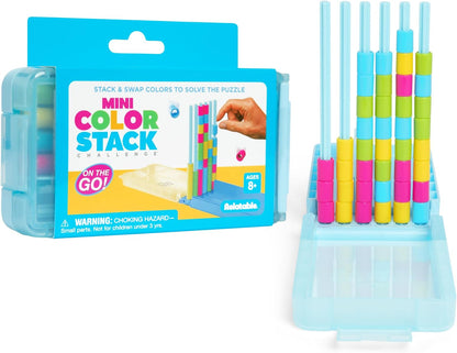 Color Stack Challenge, Color Matching Game | Fast Paced Games for Kids and Family Game Night, Includes 2 Racks, 50 Cards, 80 Rings