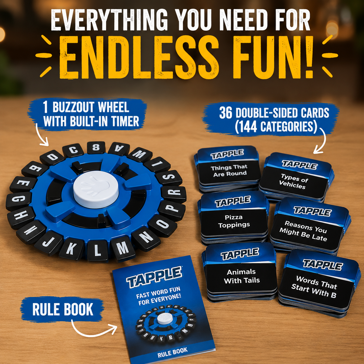 Buzzout (Tapple) Word Game | Fast-Paced Family Game for Kids and Adults | Fun & Learning for All Ages