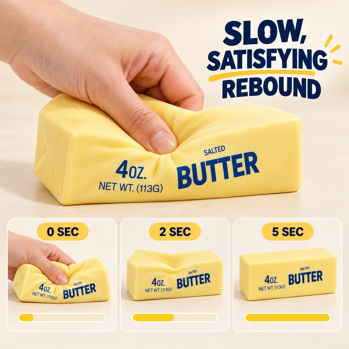 Adeloft Butter Bar Slow Rising Squishy Stress Relief Sensory Toy