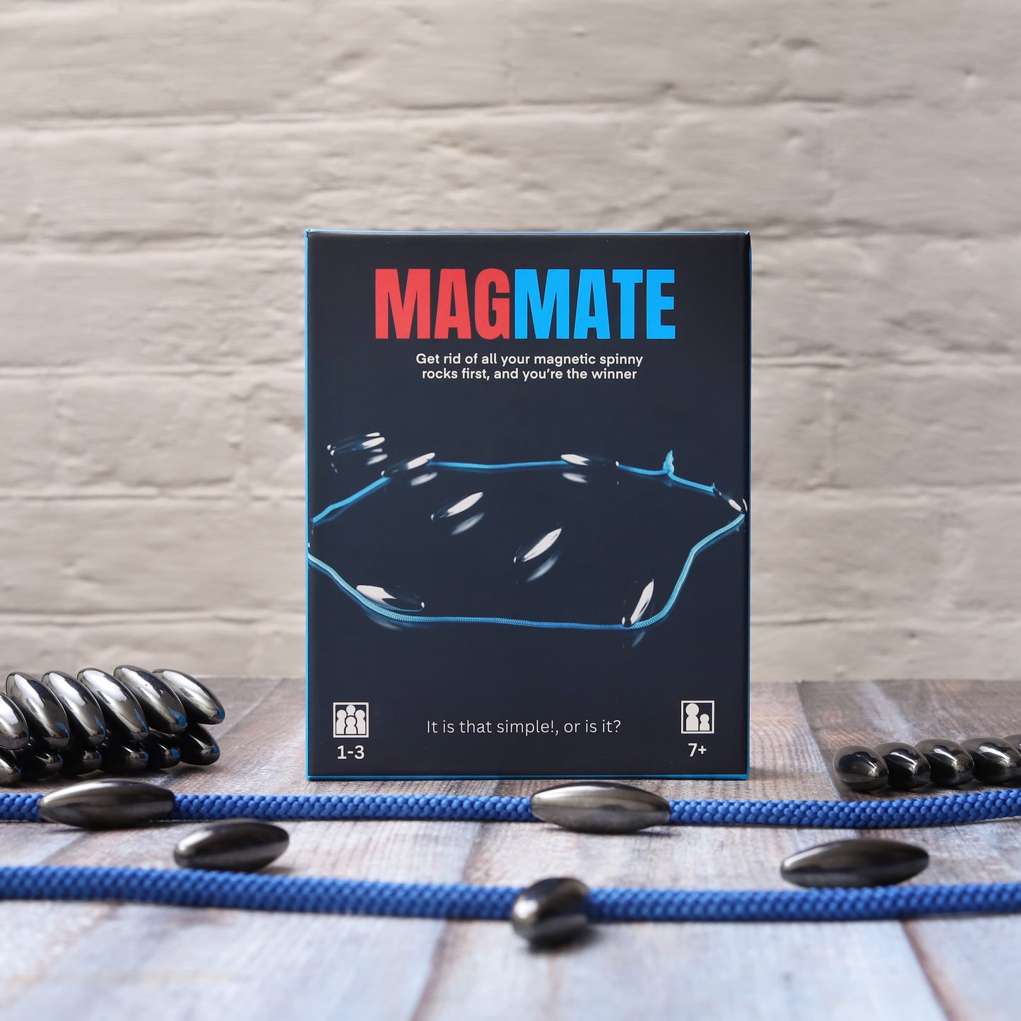 MAGMATE Spin Edition - Fun Table Top Magnetic Board Game | for Kids and Adults | 18 Spinny Magnets, Travel Bag and Lanyard