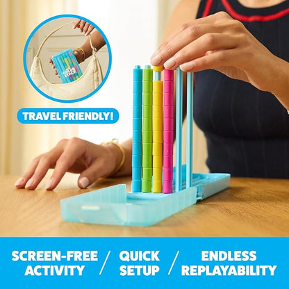 Color Stack Challenge, Color Matching Game | Fast Paced Games for Kids and Family Game Night, Includes 2 Racks, 50 Cards, 80 Rings