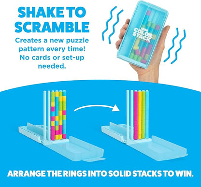 Color Stack Challenge, Color Matching Game | Fast Paced Games for Kids and Family Game Night, Includes 2 Racks, 50 Cards, 80 Rings